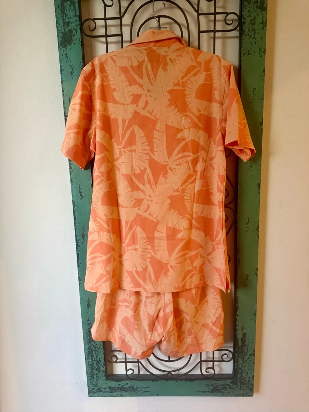 Onia Matching Resort Set | Coral Tropical Camp Shirt & Swim Trunks | Size Smalll